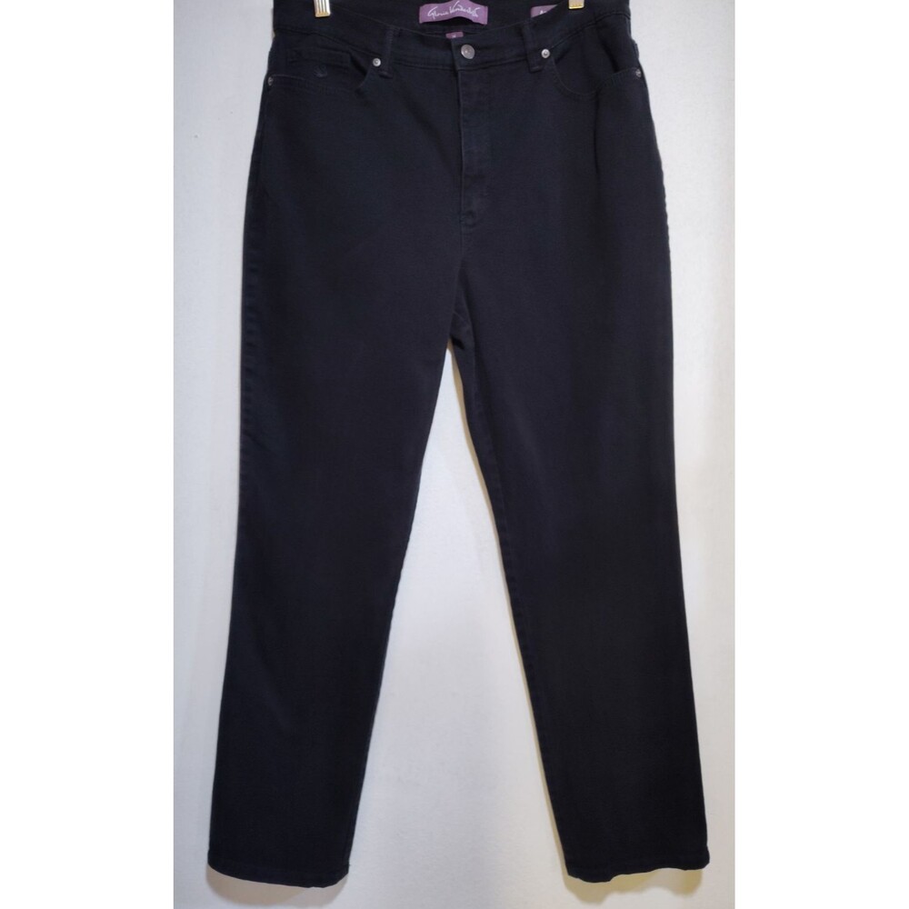 Gloria Vanderbilt Amanda Women Black Jeans Size 14 Denim Straight Leg